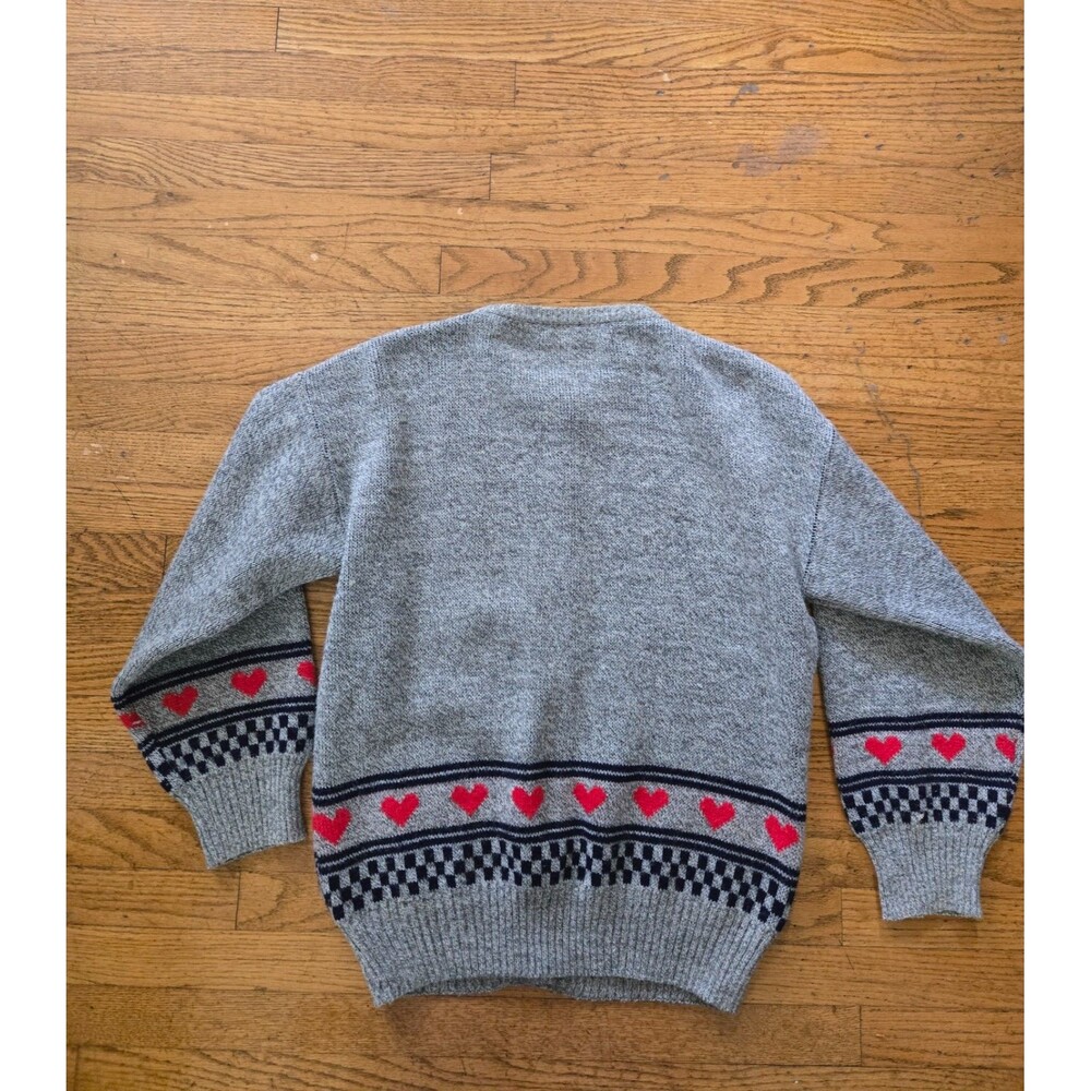 Vtg Bryn Connelly Wool Blend Country Sheep Knit Cardigan Sweater Size Medium - Picture 2 of 6